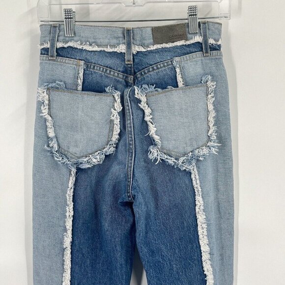 Carmar Straight Leg High Rise Jeans Two Tone Distressed Sz 25 - Picture 5 of 7